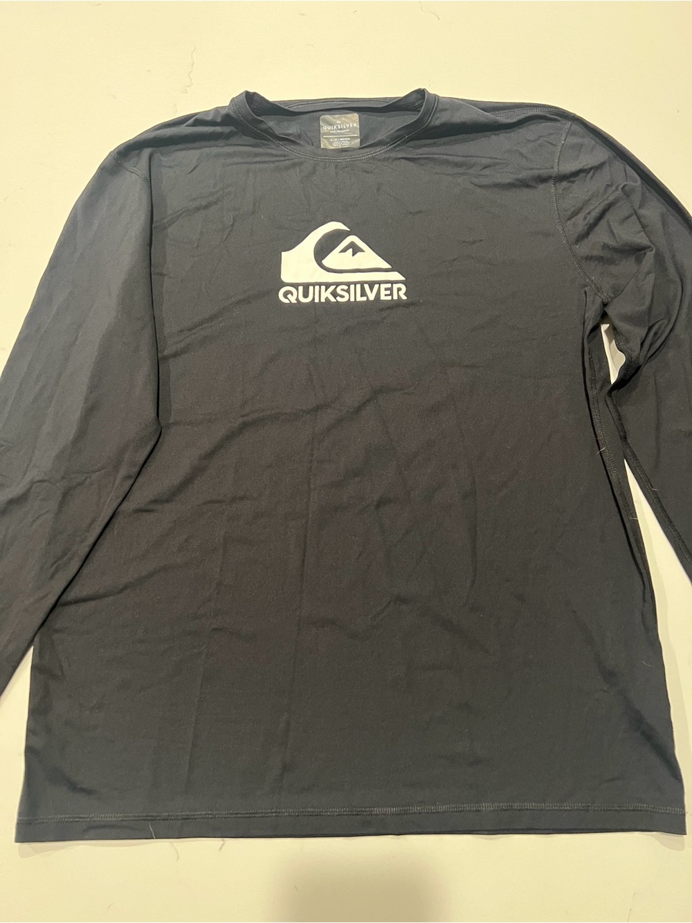 Quiksilver Men’s Long Sleeve Logo Rash Guard Shirt — Black